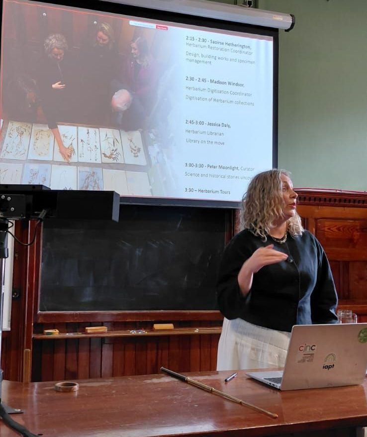 Professor Jennifer McElwain, Head of Botany, speaks at the TCD Herbarium Launch, following closure for extensive renovations, on 31st August 2026.